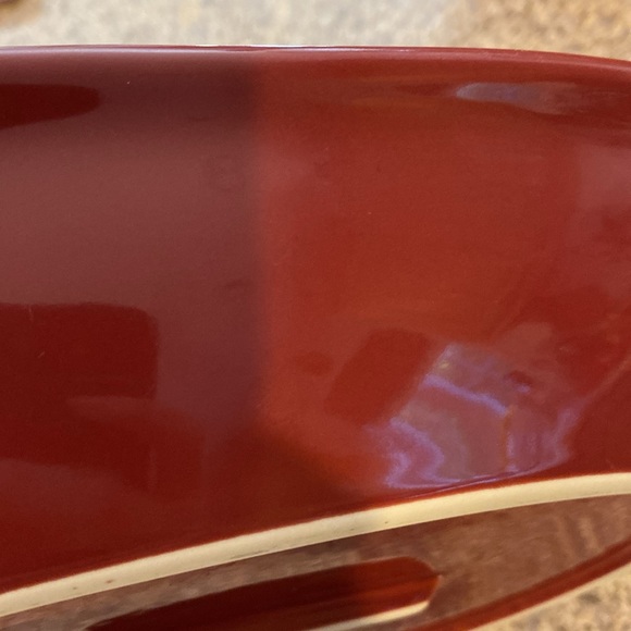 Longaberger Pottery Woven Traditions Paprika Red Oval Serving Dish - Picture 13 of 16